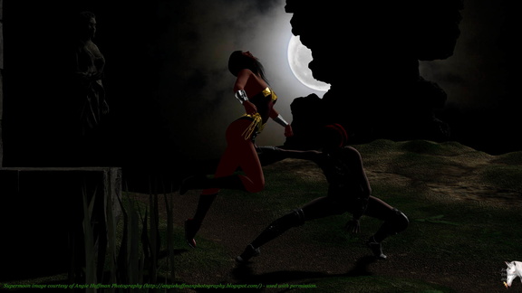 Sylver Huntress vs Wonder Woman : Moonlight Battle